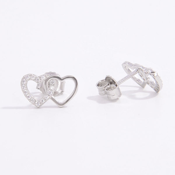 925 Sterling Silver Zircon Heart Earrings-Earrings-Grace & Blossom Boutique, a women's online fashion boutique located in Odessa, Florida