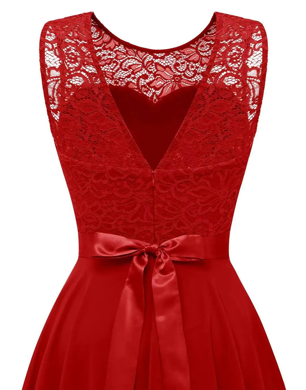Freya | Lace Bodice High Low Chiffon Sleeveless Formal Wedding Guest Dress