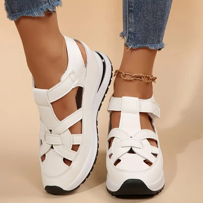 Vera | Cutout Velcro Strap Chunky Platform Sandals