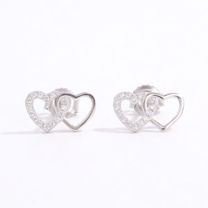 925 Sterling Silver Zircon Heart Earrings-Earrings-Grace & Blossom Boutique, a women's online fashion boutique located in Odessa, Florida