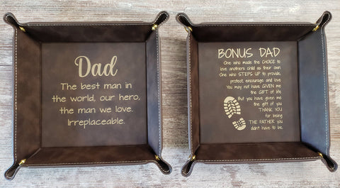 Leatherette Snap Tray Father's Day Personalized-Bonus Dad or Dad-Gifts-Grace & Blossom Boutique, a women's online fashion boutique located in Odessa, Florida