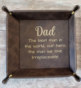 Leatherette Snap Tray Father's Day Personalized-Bonus Dad or Dad-Gifts-Grace & Blossom Boutique, a women's online fashion boutique located in Odessa, Florida