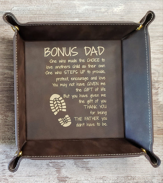 Leatherette Snap Tray Father's Day Personalized-Bonus Dad or Dad-Gifts-Grace & Blossom Boutique, a women's online fashion boutique located in Odessa, Florida