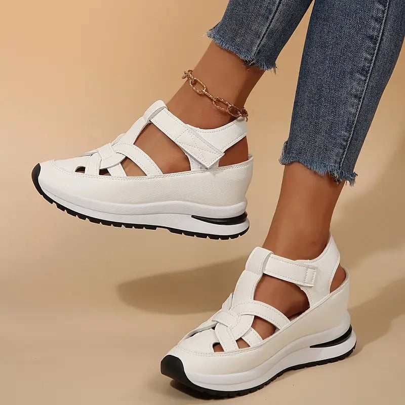 Vera | Cutout Velcro Strap Chunky Platform Sandals