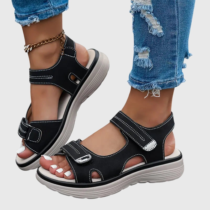 Petra | Double Velcro Sport Open Toe Platform Sandals