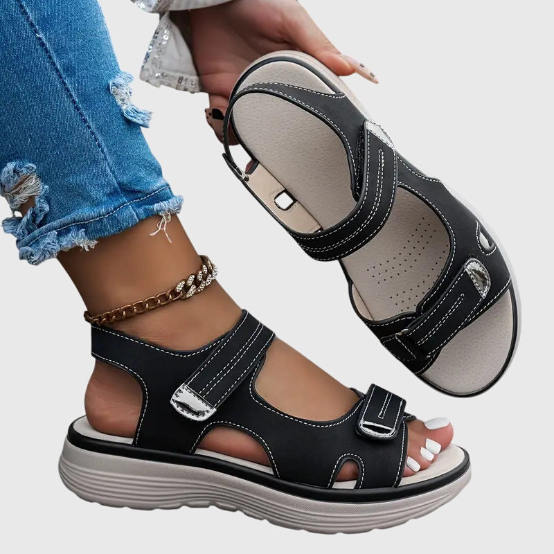 Petra | Double Velcro Sport Open Toe Platform Sandals