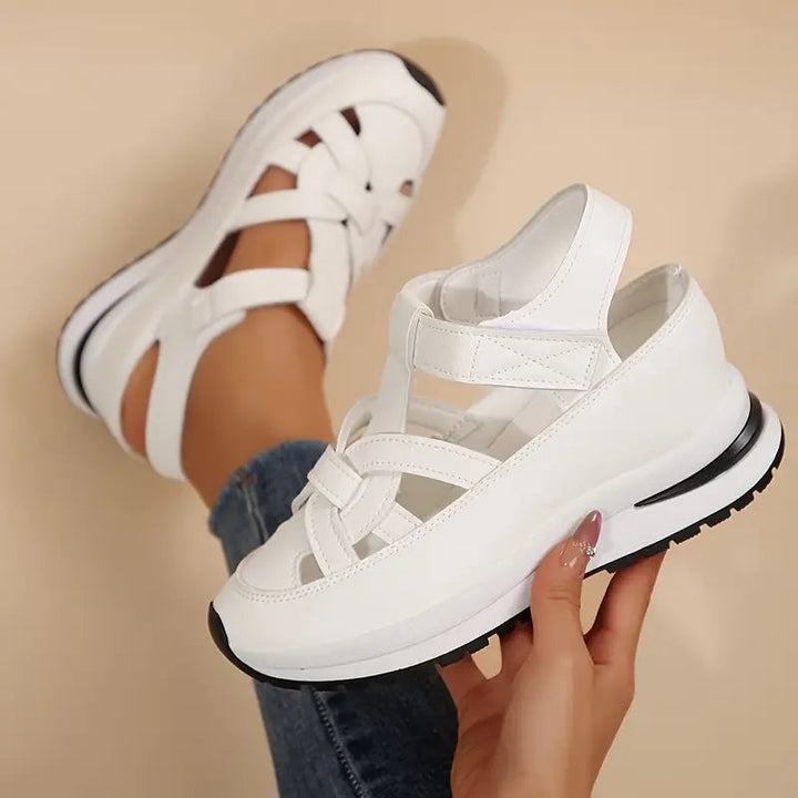 Vera | Cutout Velcro Strap Chunky Platform Sandals