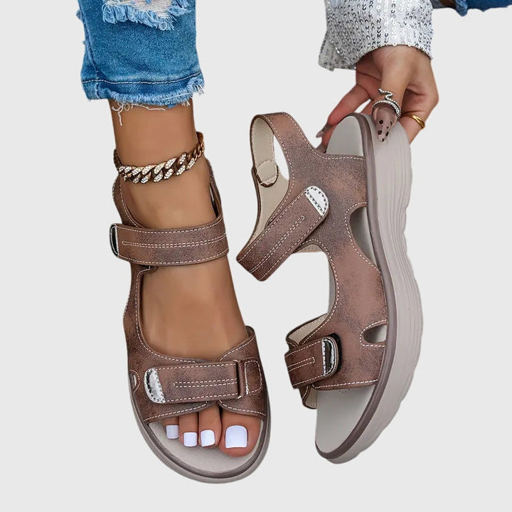 Petra | Double Velcro Sport Open Toe Platform Sandals