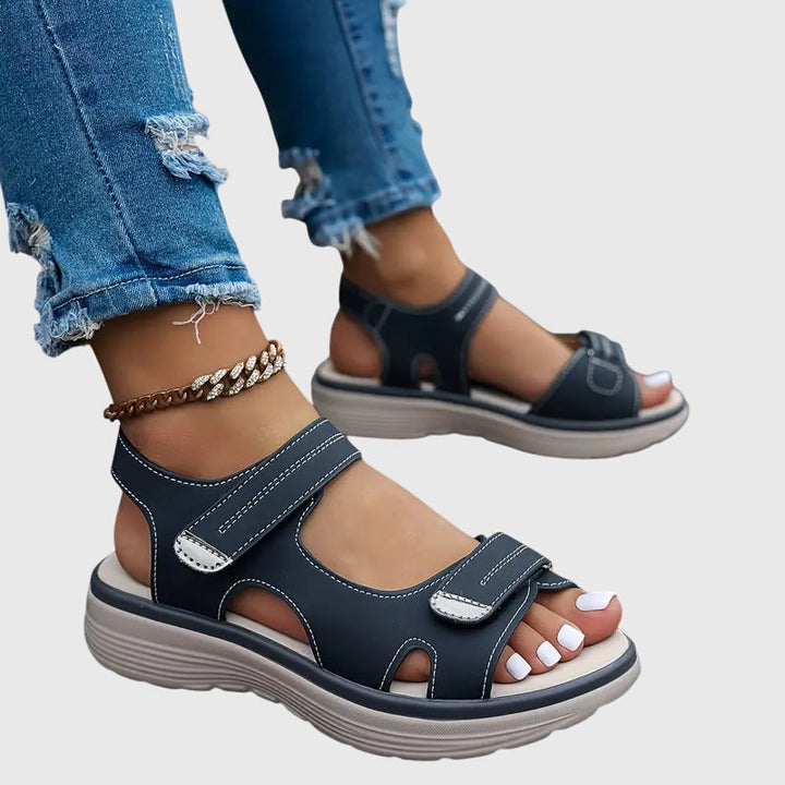 Petra | Double Velcro Sport Open Toe Platform Sandals