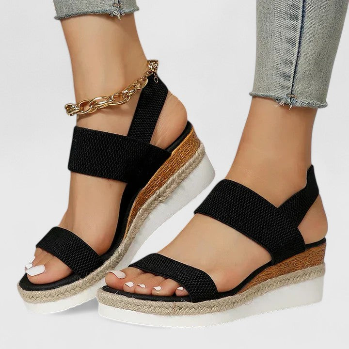 Nora | Elastic Strap Espadrille Platform Comfortable Sandals