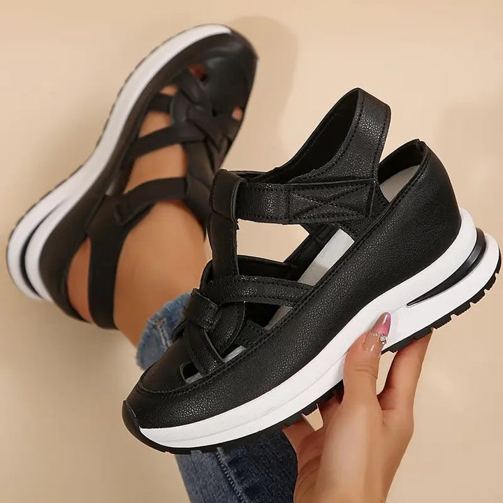 Vera | Cutout Velcro Strap Chunky Platform Sandals