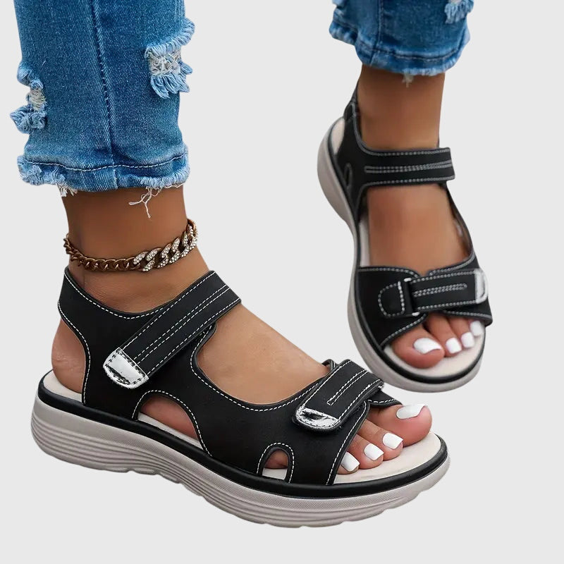 Petra | Double Velcro Sport Open Toe Platform Sandals