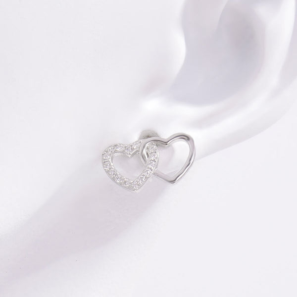 925 Sterling Silver Zircon Heart Earrings-Earrings-Grace & Blossom Boutique, a women's online fashion boutique located in Odessa, Florida