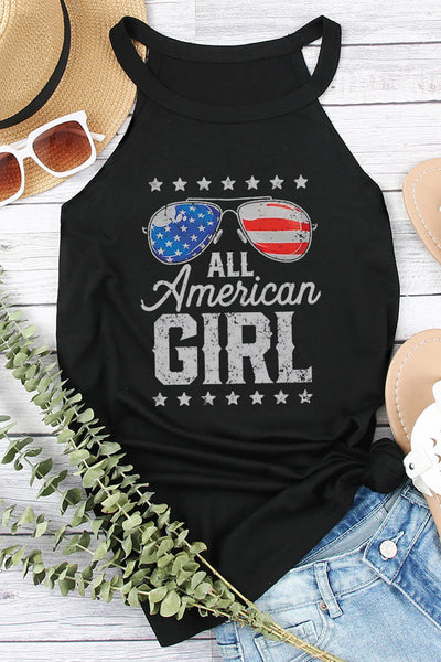 ALL AMERICAN GIRL Graphic Tank-Tops-Grace & Blossom Boutique, a women's online fashion boutique located in Odessa, Florida