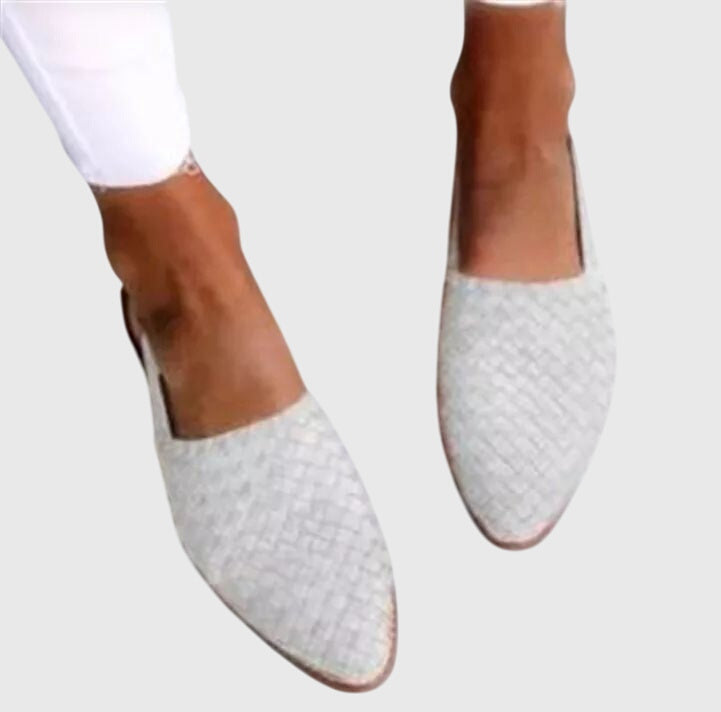 Hazel | Woven Leather Pointed Toe Slip On Mules
