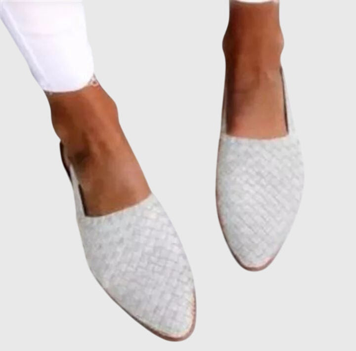Hazel | Woven Leather Pointed Toe Slip On Mules