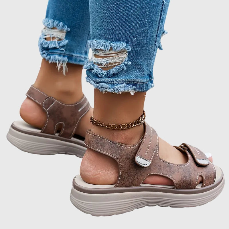 Petra | Double Velcro Sport Open Toe Platform Sandals