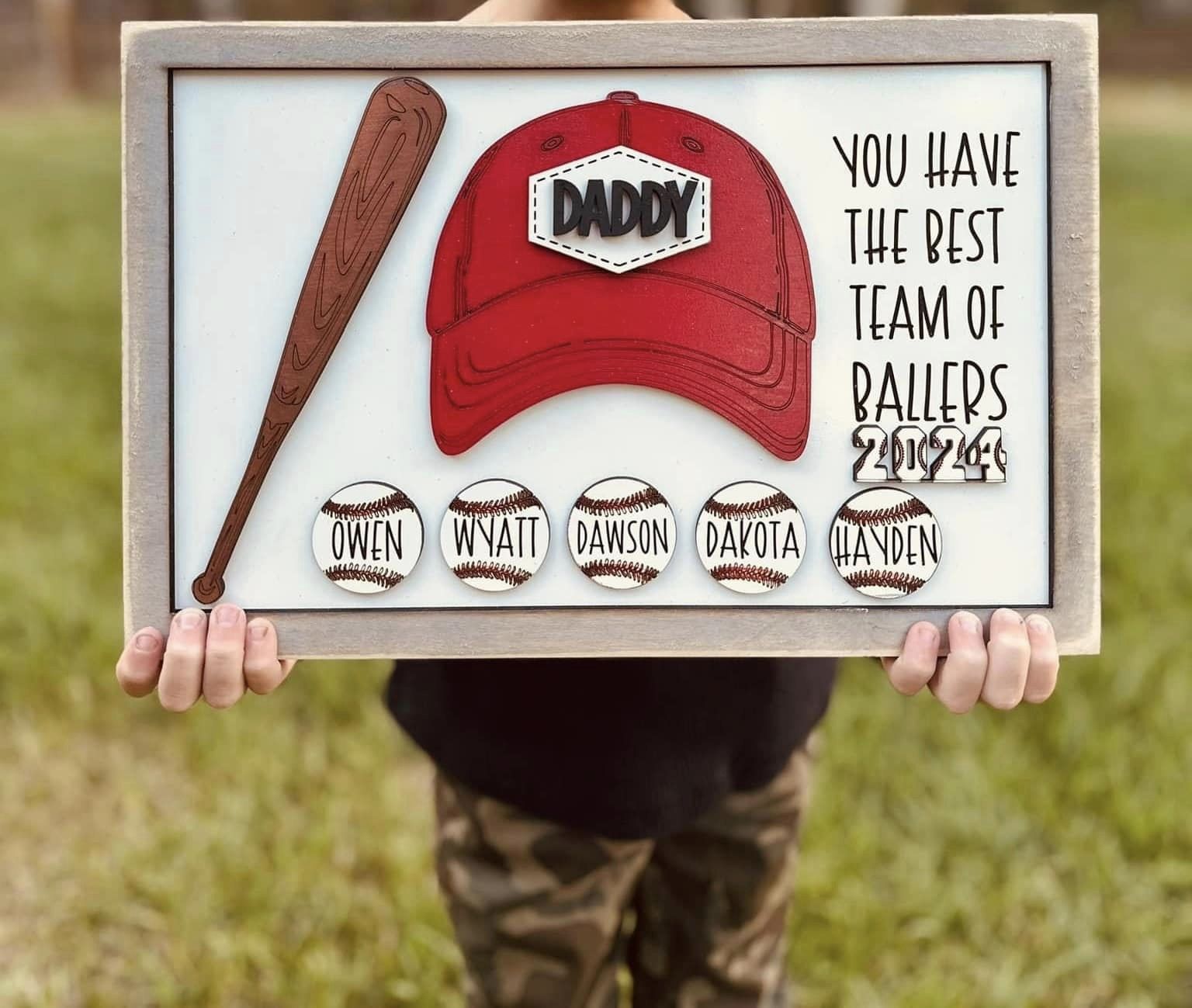 You Have The Best Team of Ballers Father's Day Plaque Personalized-Gifts-Grace & Blossom Boutique, a women's online fashion boutique located in Odessa, Florida