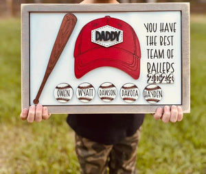 You Have The Best Team of Ballers Father's Day Plaque Personalized-Gifts-Grace & Blossom Boutique, a women's online fashion boutique located in Odessa, Florida