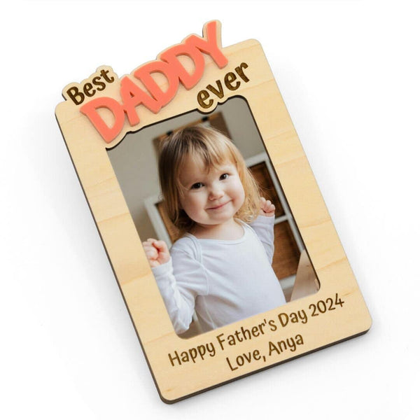 Best Daddy Ever Picture Frame Magnet or Visor Clip-Gifts-Grace & Blossom Boutique, a women's online fashion boutique located in Odessa, Florida