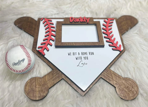 Baseball Daddy Picture Frame Plaque-Gifts-Grace & Blossom Boutique, a women's online fashion boutique located in Odessa, Florida