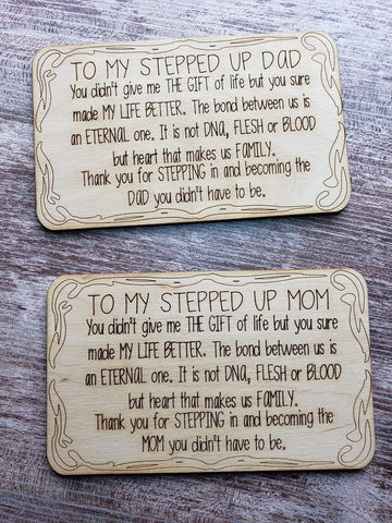 Stepped up Dad Sign-Gifts-Grace & Blossom Boutique, a women's online fashion boutique located in Odessa, Florida