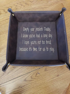 Empty Your Pockets Daddy Leatherette Snap Tray Personalized-Gifts-Grace & Blossom Boutique, a women's online fashion boutique located in Odessa, Florida