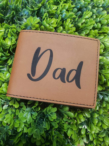 Men's Leatherette Rawhide Bifold Wallet Personalized-Gifts-Grace & Blossom Boutique, a women's online fashion boutique located in Odessa, Florida