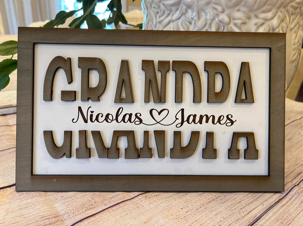 Dad Sign with Kids Names For Father's Day-Gifts-Grace & Blossom Boutique, a women's online fashion boutique located in Odessa, Florida