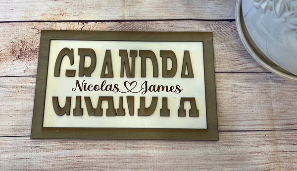 Dad Sign with Kids Names For Father's Day-Gifts-Grace & Blossom Boutique, a women's online fashion boutique located in Odessa, Florida