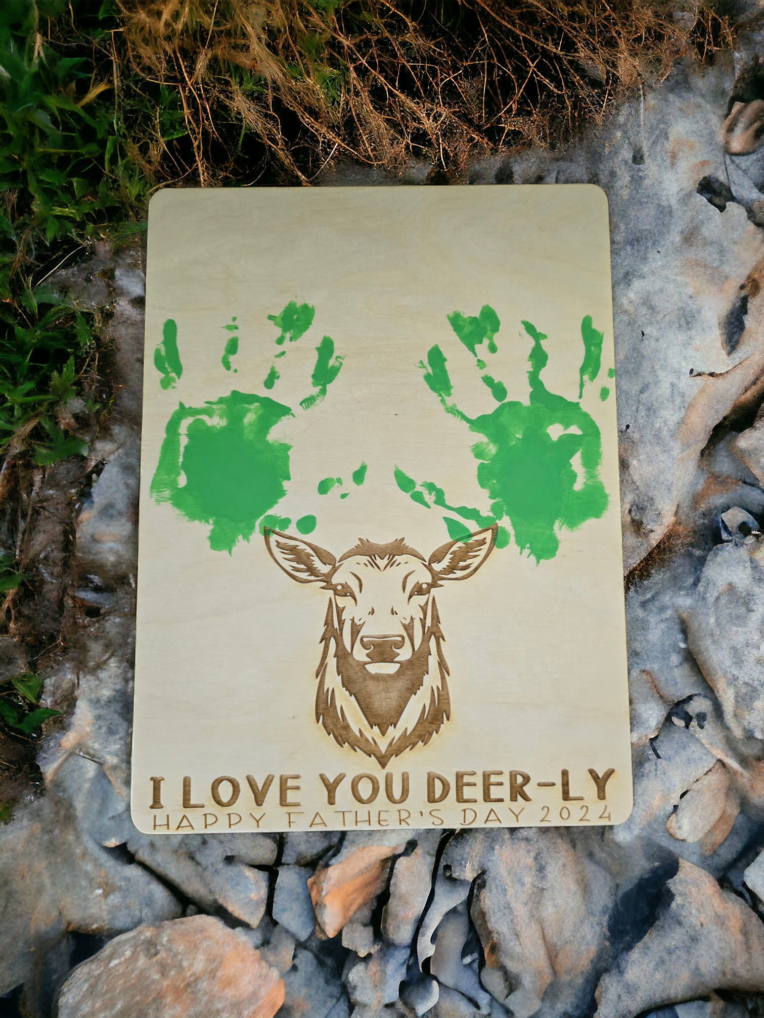 I Love You Deer-ly Handprint Sign Happy Father's Day 2024-Gifts-Grace & Blossom Boutique, a women's online fashion boutique located in Odessa, Florida