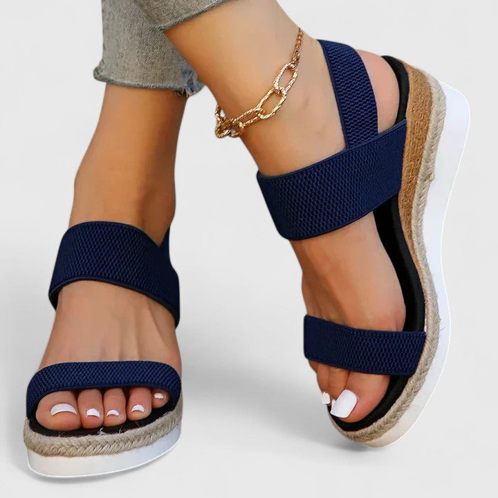 Nora | Elastic Strap Espadrille Platform Comfortable Sandals
