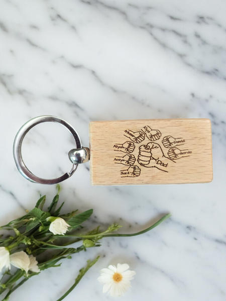 Fist Bump Keychain Personalized-Gifts-Grace & Blossom Boutique, a women's online fashion boutique located in Odessa, Florida