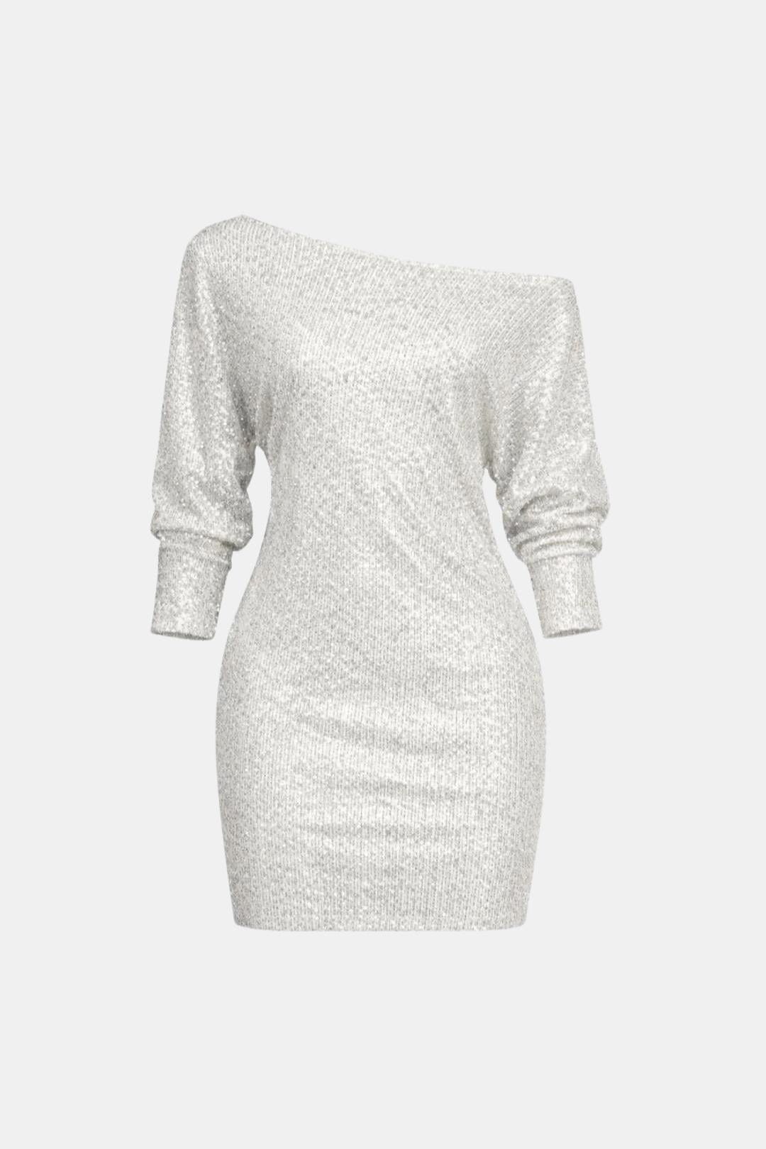 Scarlett | Sequin Off Shoulder Long Sleeve Ruched Mini Dress