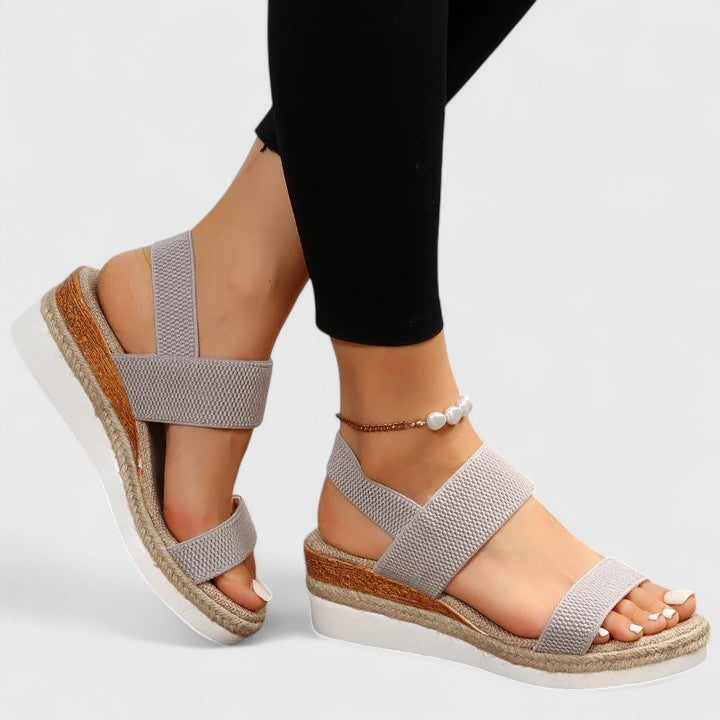 Nora | Elastic Strap Espadrille Platform Comfortable Sandals