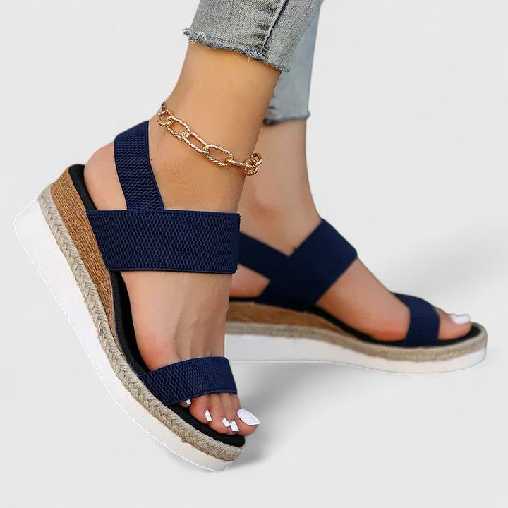 Nora | Elastic Strap Espadrille Platform Comfortable Sandals