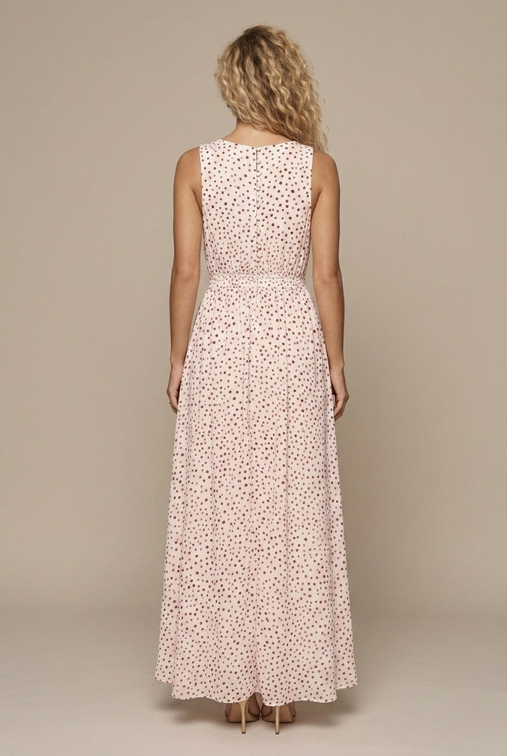 Effortless Floral Maxi Dress for Women with Deep V-Neck Sleeveless Flowy Formal Wedding Guest Style