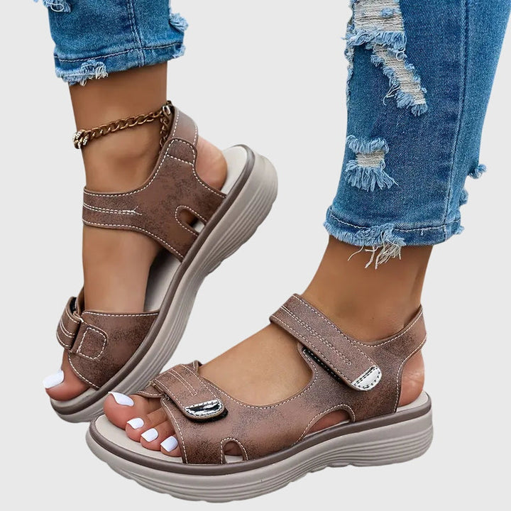 Petra | Double Velcro Sport Open Toe Platform Sandals