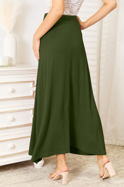 Double Take Full Size Soft Rayon Drawstring Waist Maxi Skirt Rayon-Bottoms-Grace & Blossom Boutique, a women's online fashion boutique located in Odessa, Florida