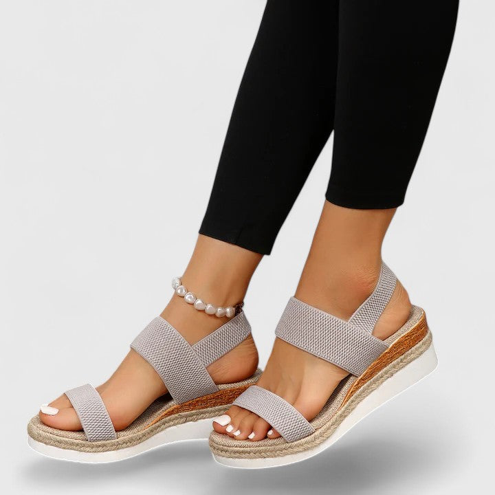 Nora | Elastic Strap Espadrille Platform Comfortable Sandals