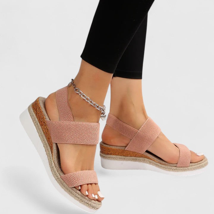 Nora | Elastic Strap Espadrille Platform Comfortable Sandals