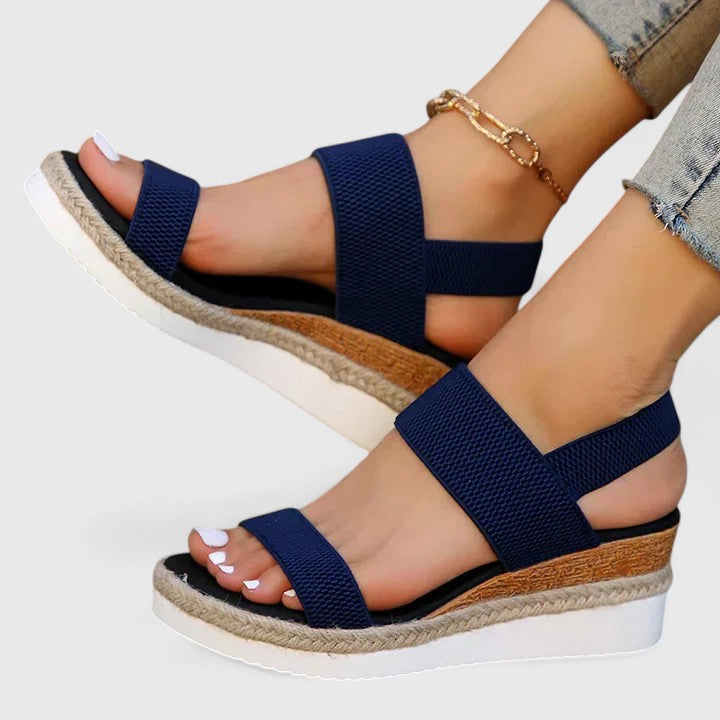 Nora | Elastic Strap Espadrille Platform Comfortable Sandals