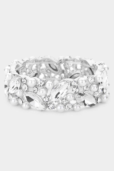 Cluster Evening Stretch Bracelet-Bracelets-Grace & Blossom Boutique, a women's online fashion boutique located in Odessa, Florida
