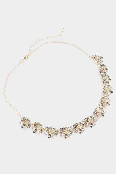 Pearl Stone Gray Floral Necklace-Necklaces-Grace & Blossom Boutique, a women's online fashion boutique located in Odessa, Florida
