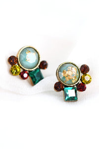 Small Mixed Crystal Multi-color Stud Earrings-Earrings-Grace & Blossom Boutique, a women's online fashion boutique located in Odessa, Florida
