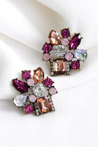 Mixed Crystal Stud Earrings-Earrings-Grace & Blossom Boutique, a women's online fashion boutique located in Odessa, Florida