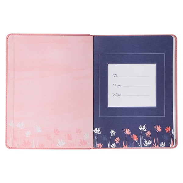 Moments of Inspiration Divine Devotions and Powerful Promises from the Word of God, Pink Faux Leather-Devotional Books-Grace & Blossom Boutique, a women's online fashion boutique located in Odessa, Florida