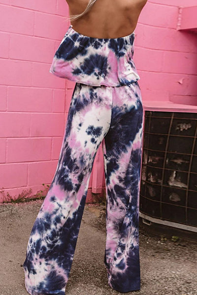 Tie-Dye Layered Strapless Jumpsuit-Dresses-Grace & Blossom Boutique, a women's online fashion boutique located in Odessa, Florida