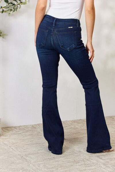 Kancan Full Size Mid Rise Flare Jeans-Bottoms-Grace & Blossom Boutique, a women's online fashion boutique located in Odessa, Florida