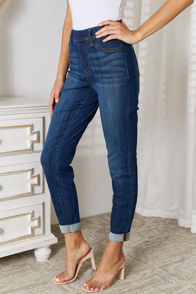 Judy Blue Full Size Skinny Cropped Jeans-Bottoms-Grace & Blossom Boutique, a women's online fashion boutique located in Odessa, Florida
